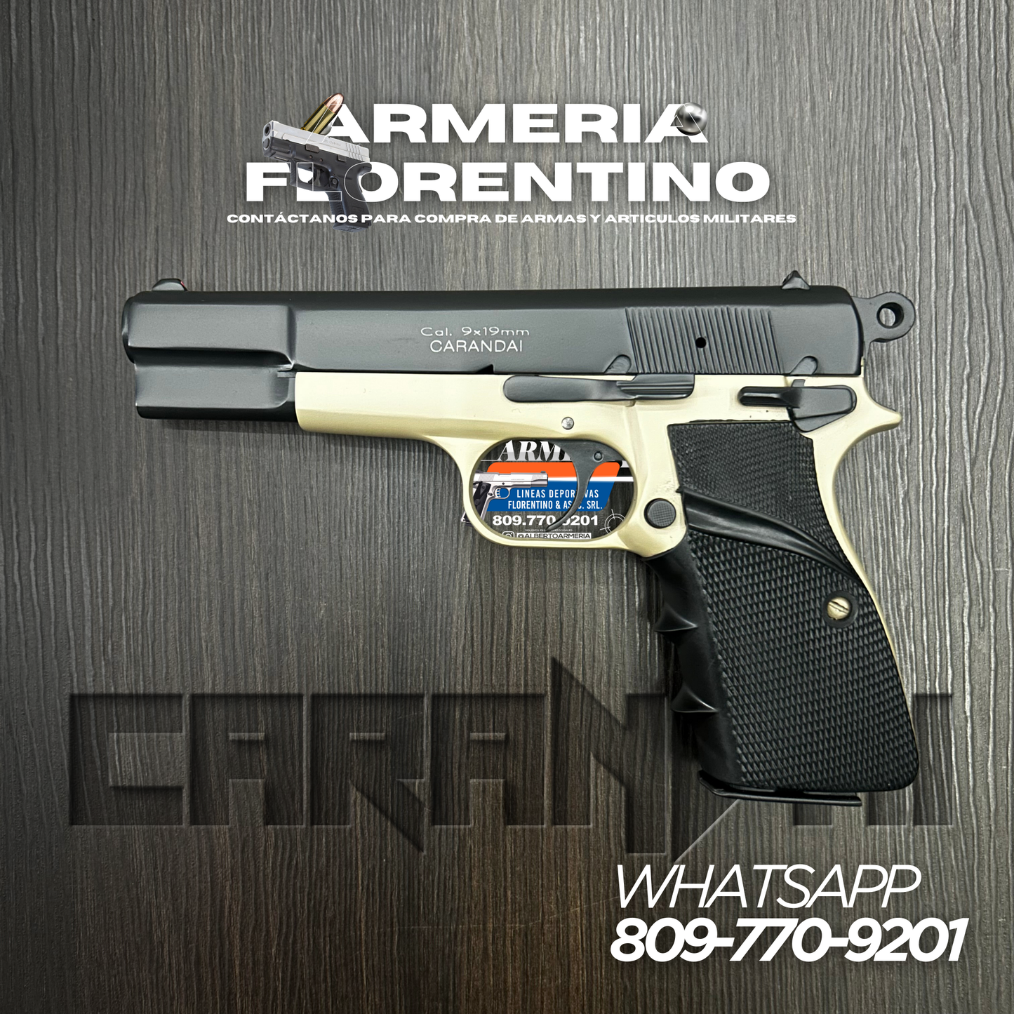 PISTOLA CARANDAI, MODELO 9MM, CAPSULAS: 13 + 1