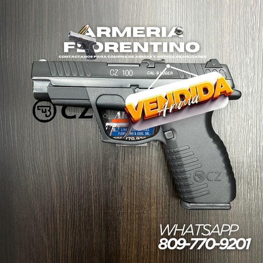 PISTOLA CZ, MODELO 100, CALIBRE 9MM, CAPSULAS: 15 + 1