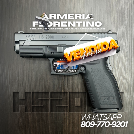 PISTOLA SPRINGFIELD, MODELO HS2000 COMPENSADA, CALIBRE 9MM, CAPSULAS: 15 + 1