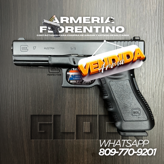 PISTOLA GLOCK, MODELO 17, CALIBRE 9MM, CAPSULAS: 17 + 1