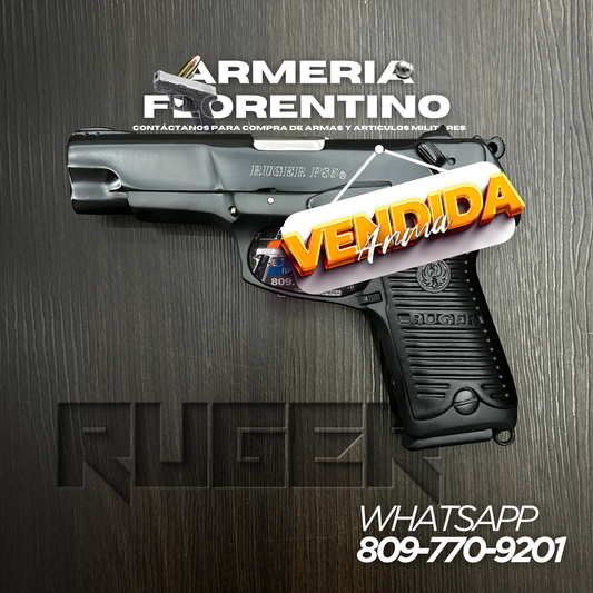 PISTOLA RUGER, MODELO P85, CALIBRE 9MM, CAPSULAS: 15 + 1