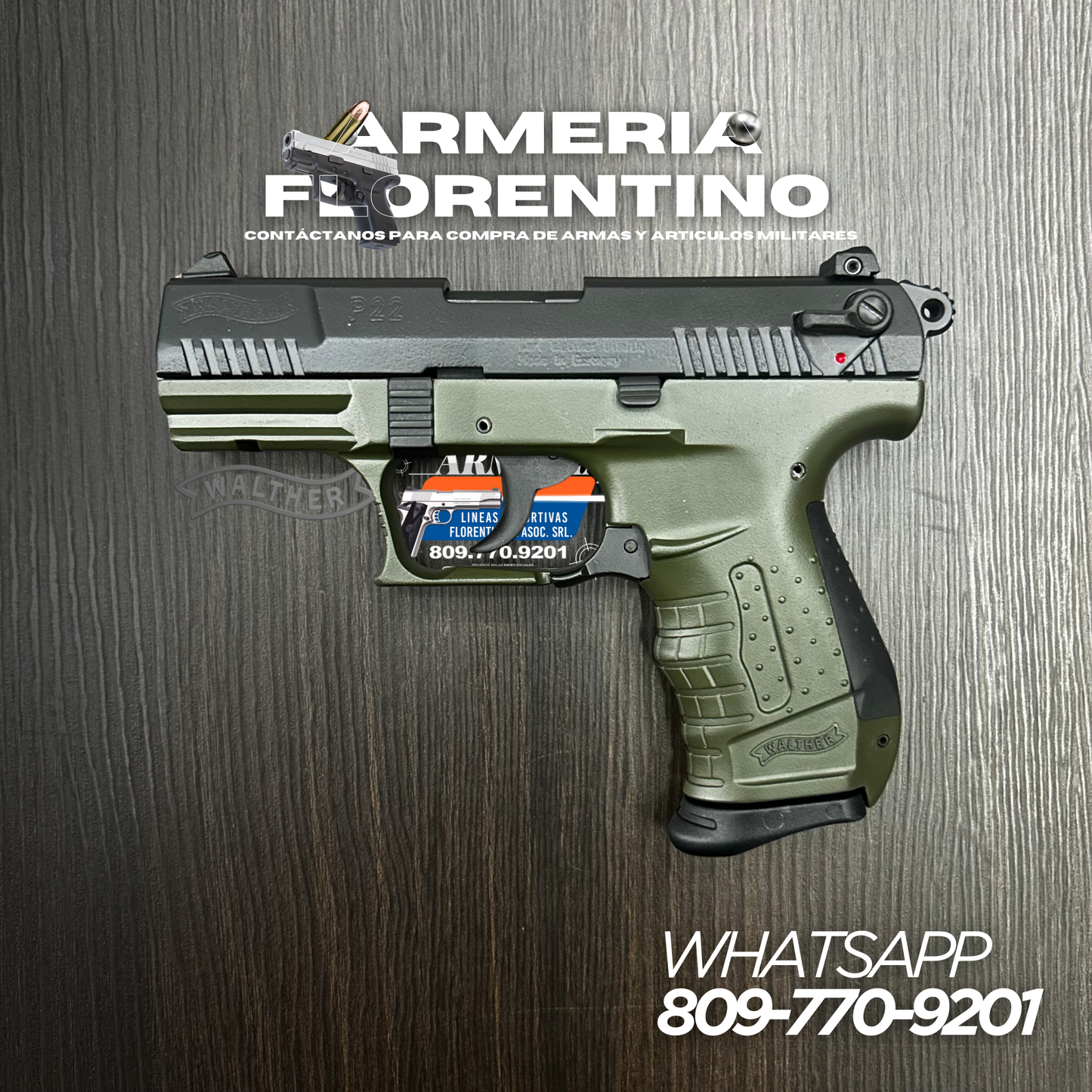 PISTOLA WALTHER, MODELO P22Q, CALIBRE .22LR, CAPSULAS: 10 + 1