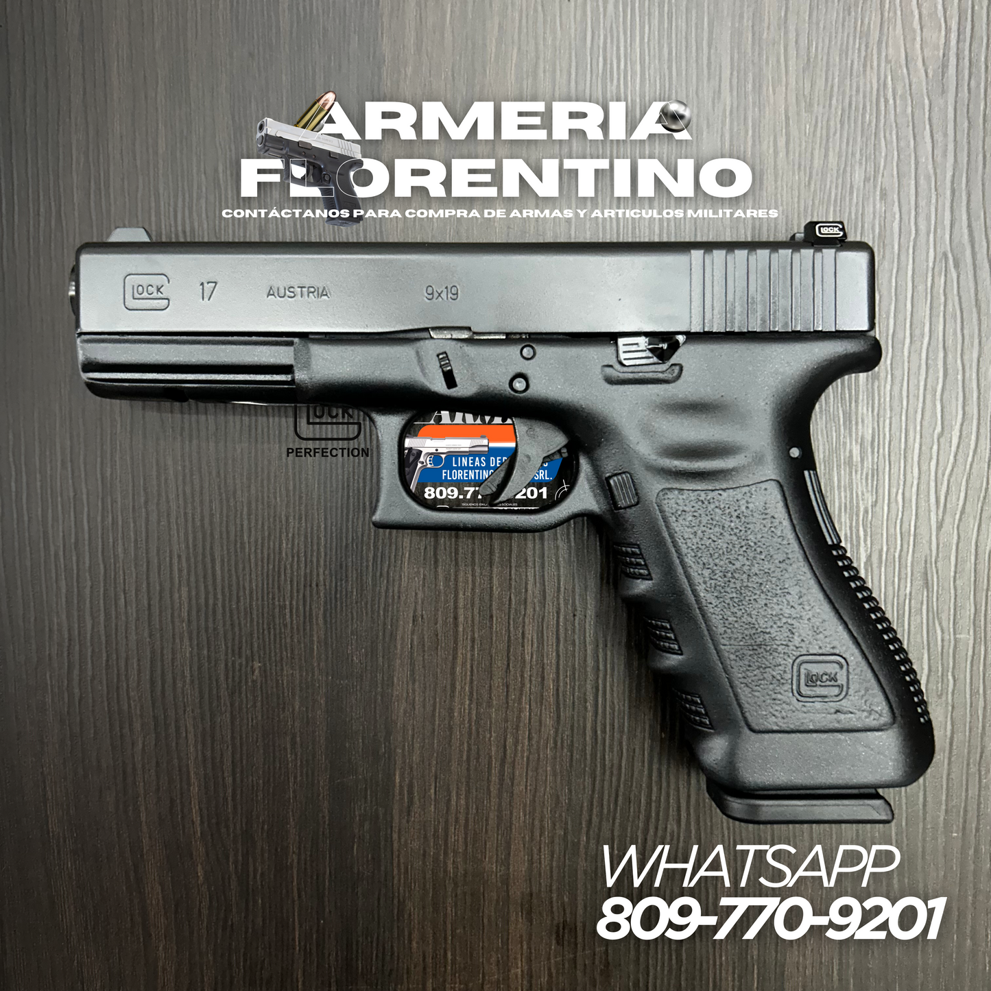 PISTOLA GLOCK, MODELO 17, CALIBRE 9MM, CAPSULAS: 17 + 1