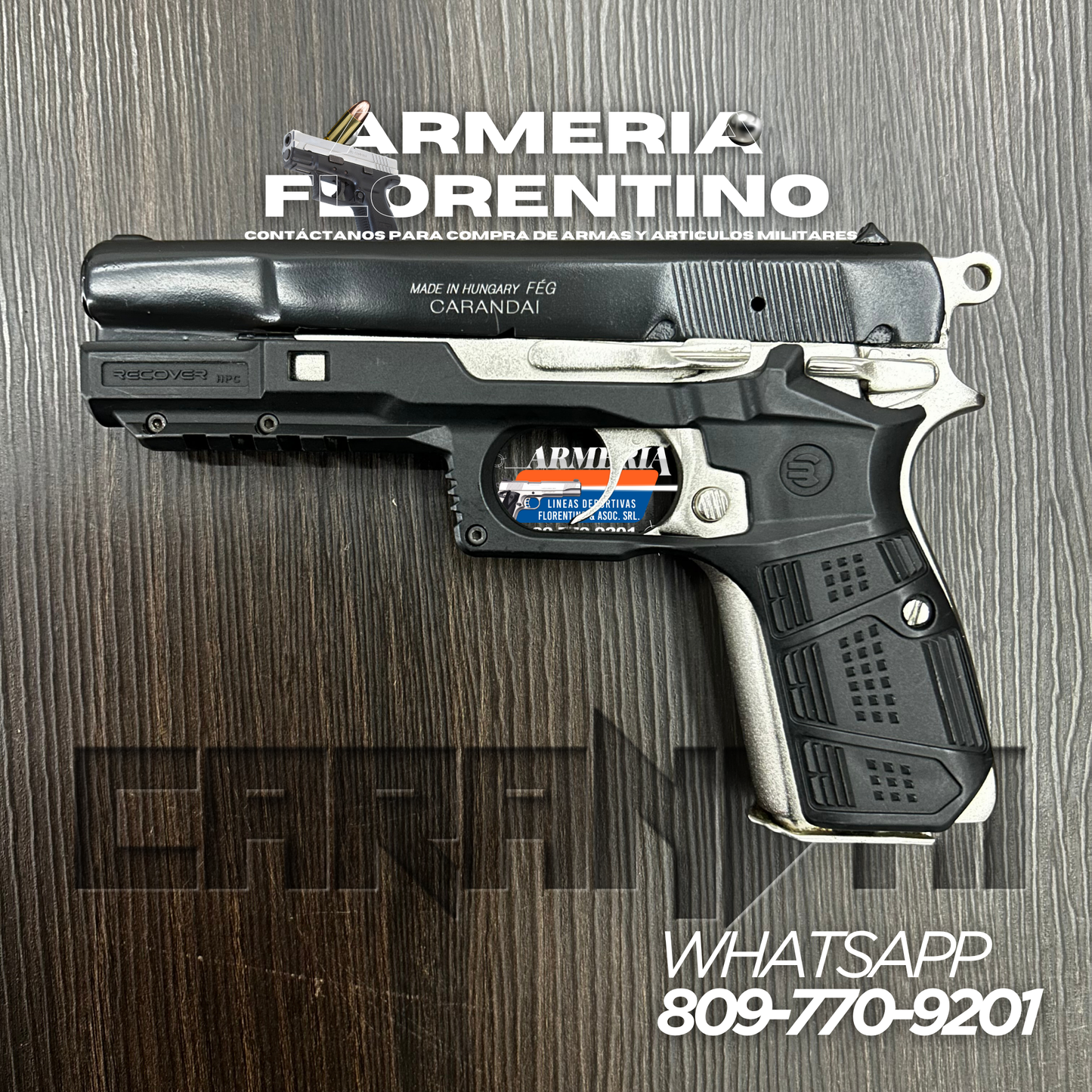 PISTOLA CARANDAI, MODELO 9MM, CAPSULAS: 13 + 1