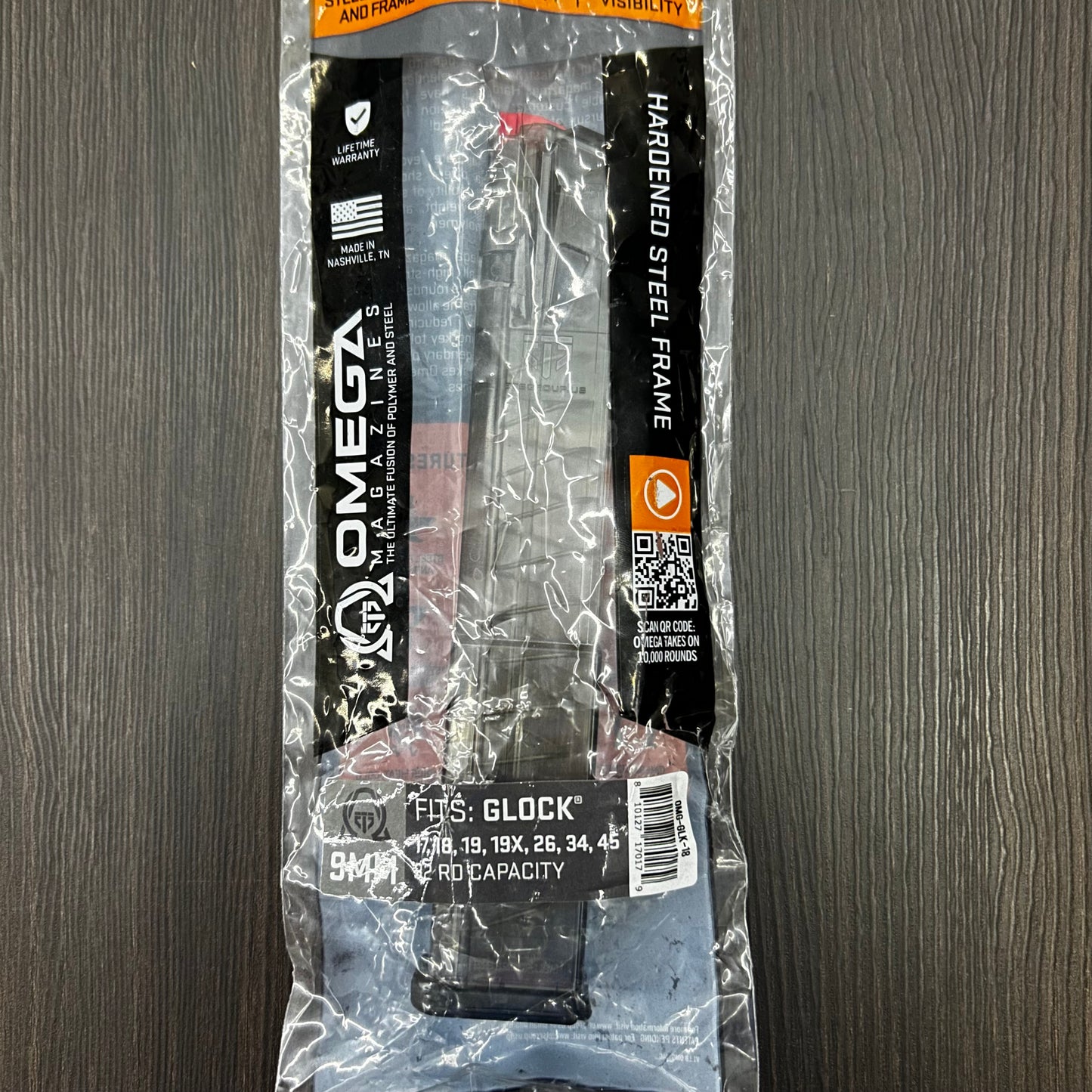 CARGADOR TRANSPARENTE EXPANSIVO PARA PISTOLAS GLOCK 17, 19, 19X, 26, 34 Y 45 DE 32 BALAS, CALIBRE 9MM