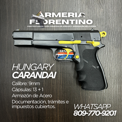 PISTOLA CARANDAI, MODELO 9MM, CAPSULAS: 15 + 1