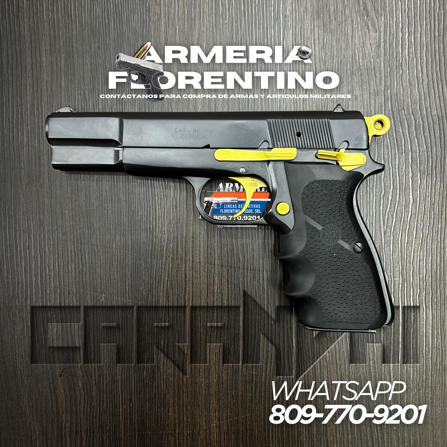 PISTOLA CARANDAI, MODELO 9MM, CAPSULAS: 15 + 1