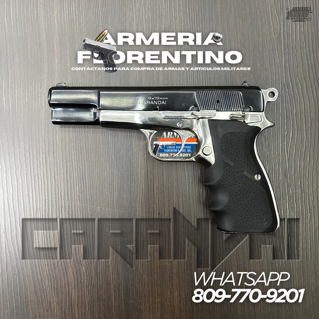 PISTOLA CARANDAI, MODELO 9MM, CAPSULAS: 13 + 1
