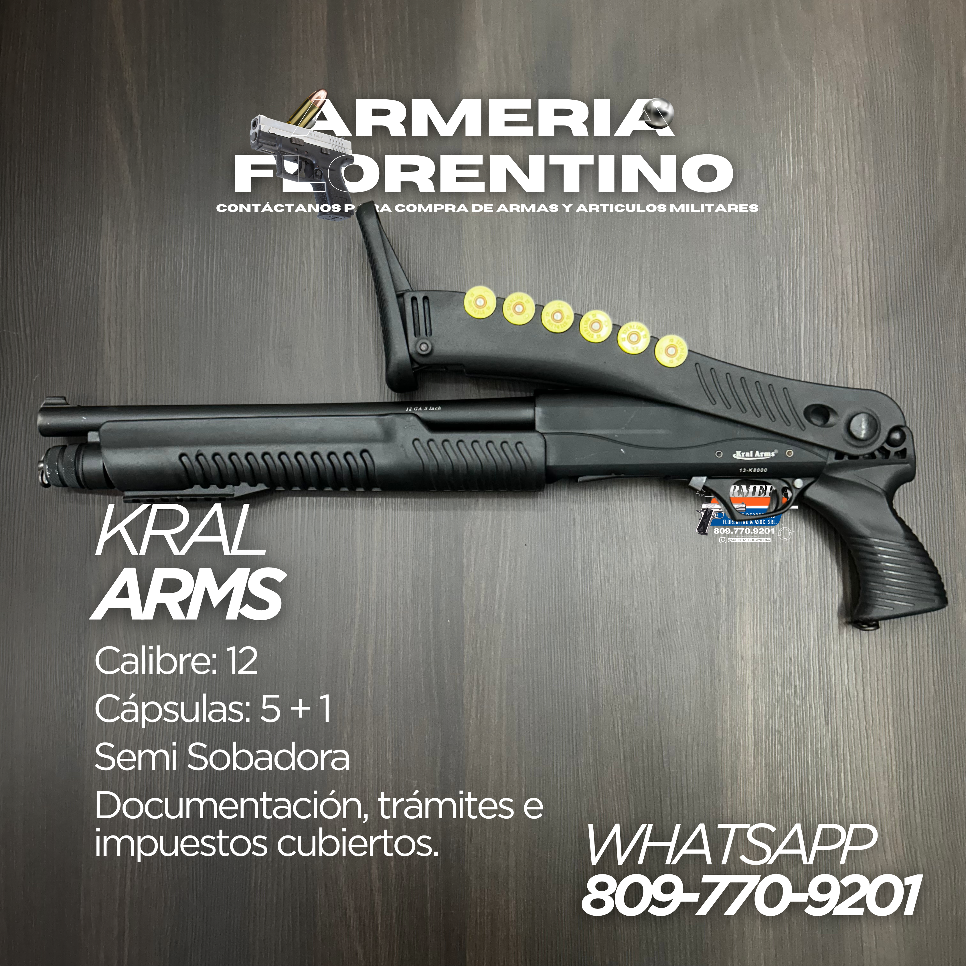 ESCOPETA KRAL ARMS, MODELO TACTICAL, CALIBRE 12GA, CAPACIDAD: 5 + 1