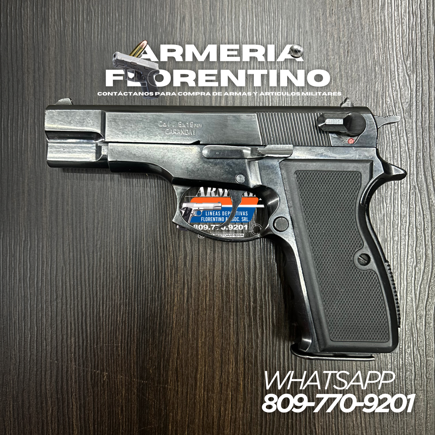 PISTOLA CARANDAI, MODELO 9MM, CAPSULAS: 15 + 1