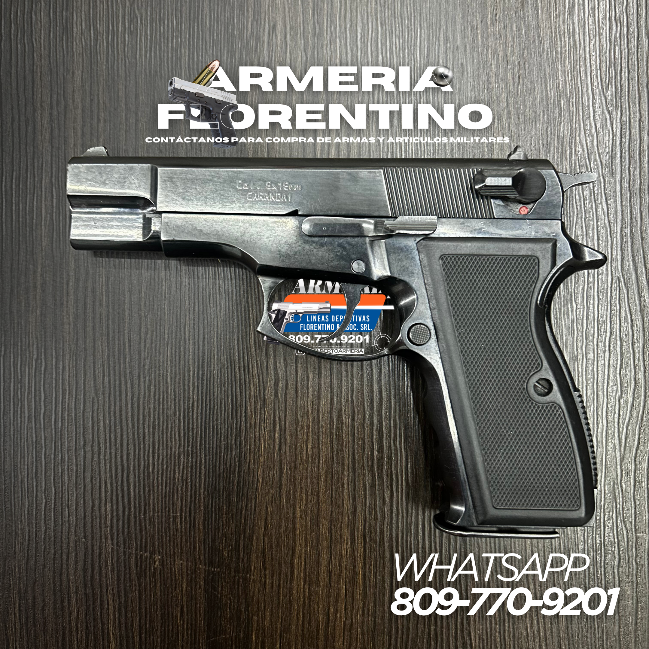 PISTOLA CARANDAI,  MODELO DOBLE ACCION, CAPSULAS: 15 + 1