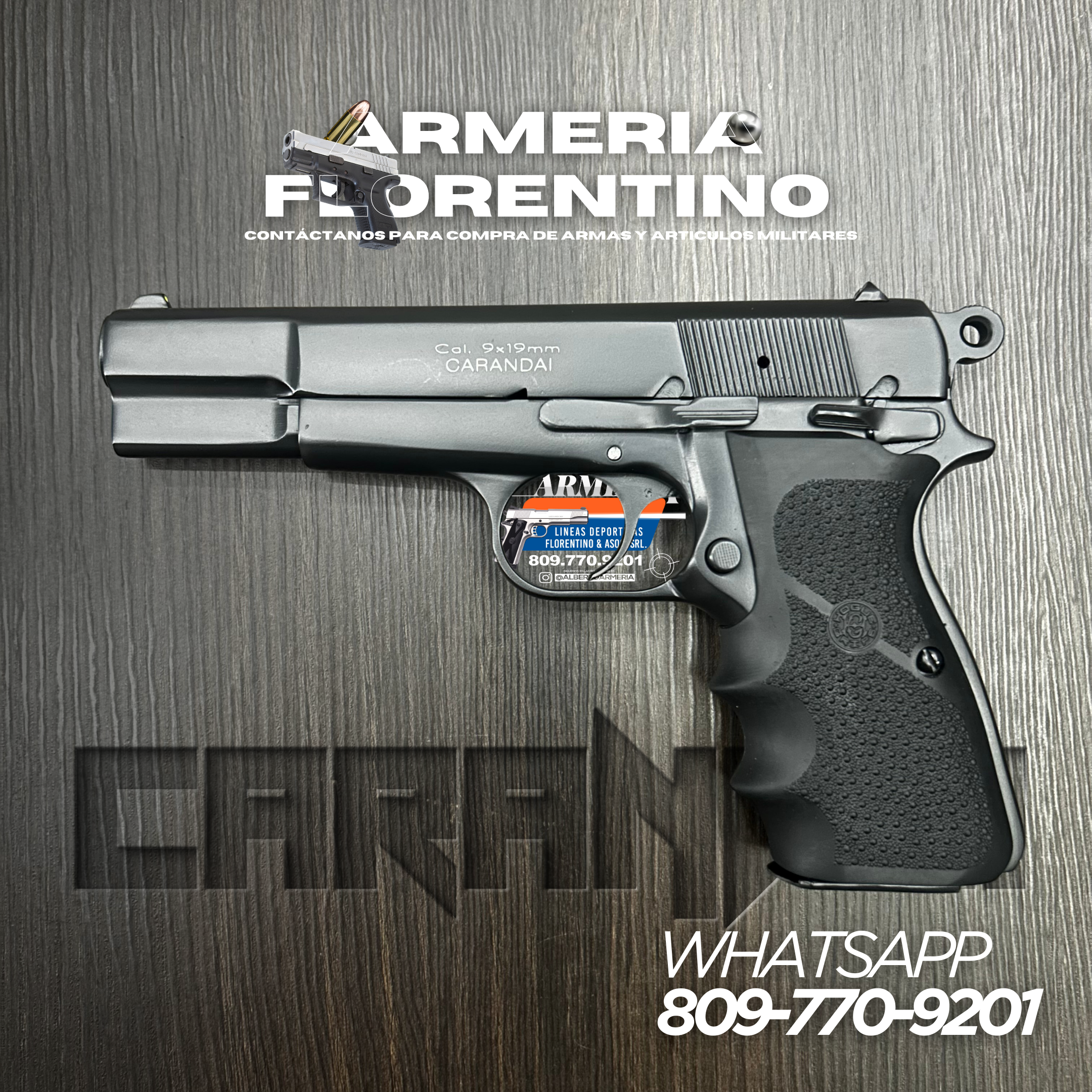 PISTOLA CARANDAI, MODELO 9MM, CAPSULAS: 13 + 1