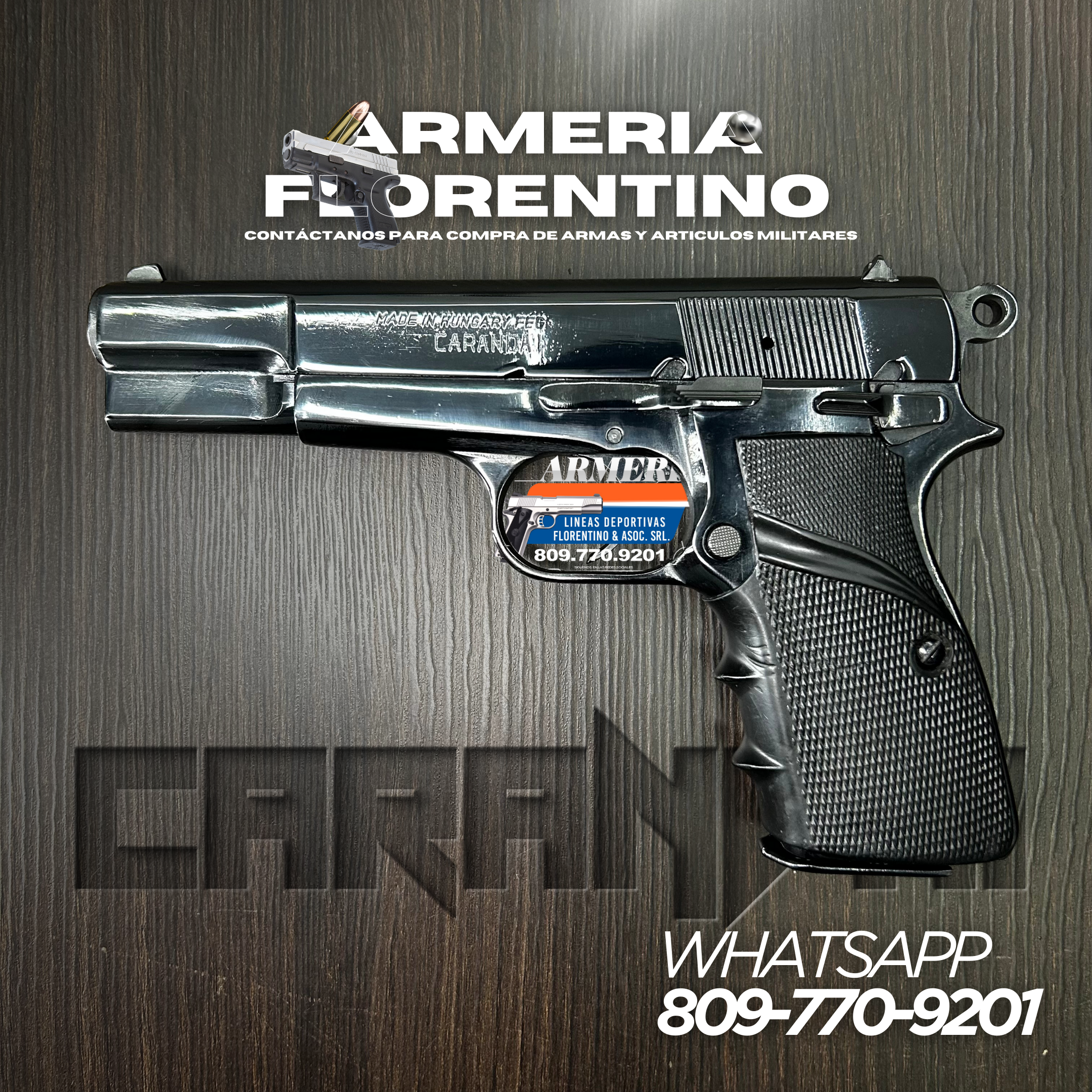 PISTOLA CARANDAI, MODELO 9MM, CAPSULAS: 13 + 1