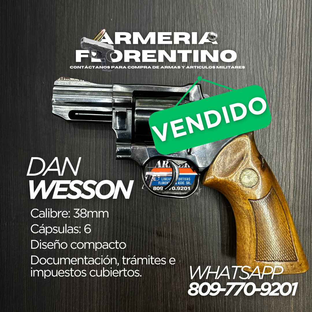 REVOLVER DAN, MODELO WESSON, DE 6 CAPSULAS, CALIBRE: 38MM