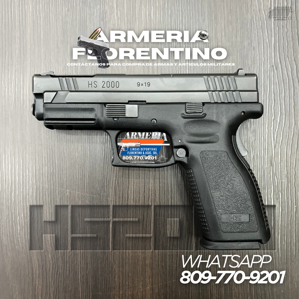 PISTOLA SPRINGFIELD, MODELO HS2000 COMPENSADA, CALIBRE 9MM, CAPSULAS: 15 + 1