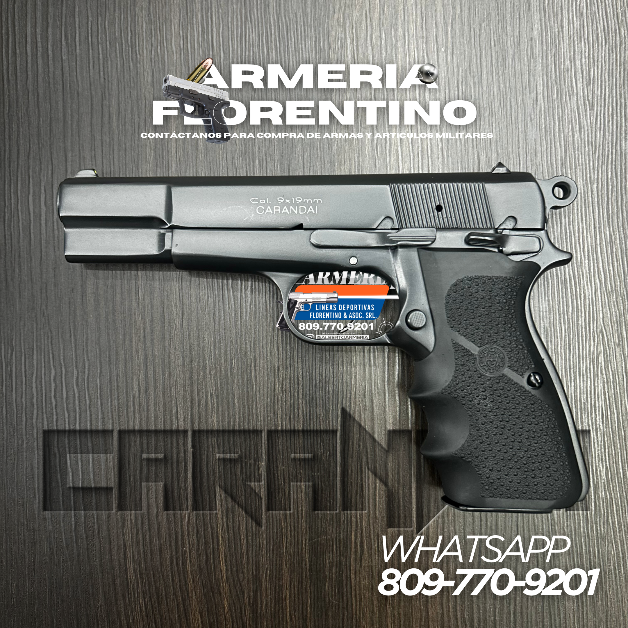 PISTOLA CARANDAI, MODELO 9MM, CAPSULAS: 13 + 1