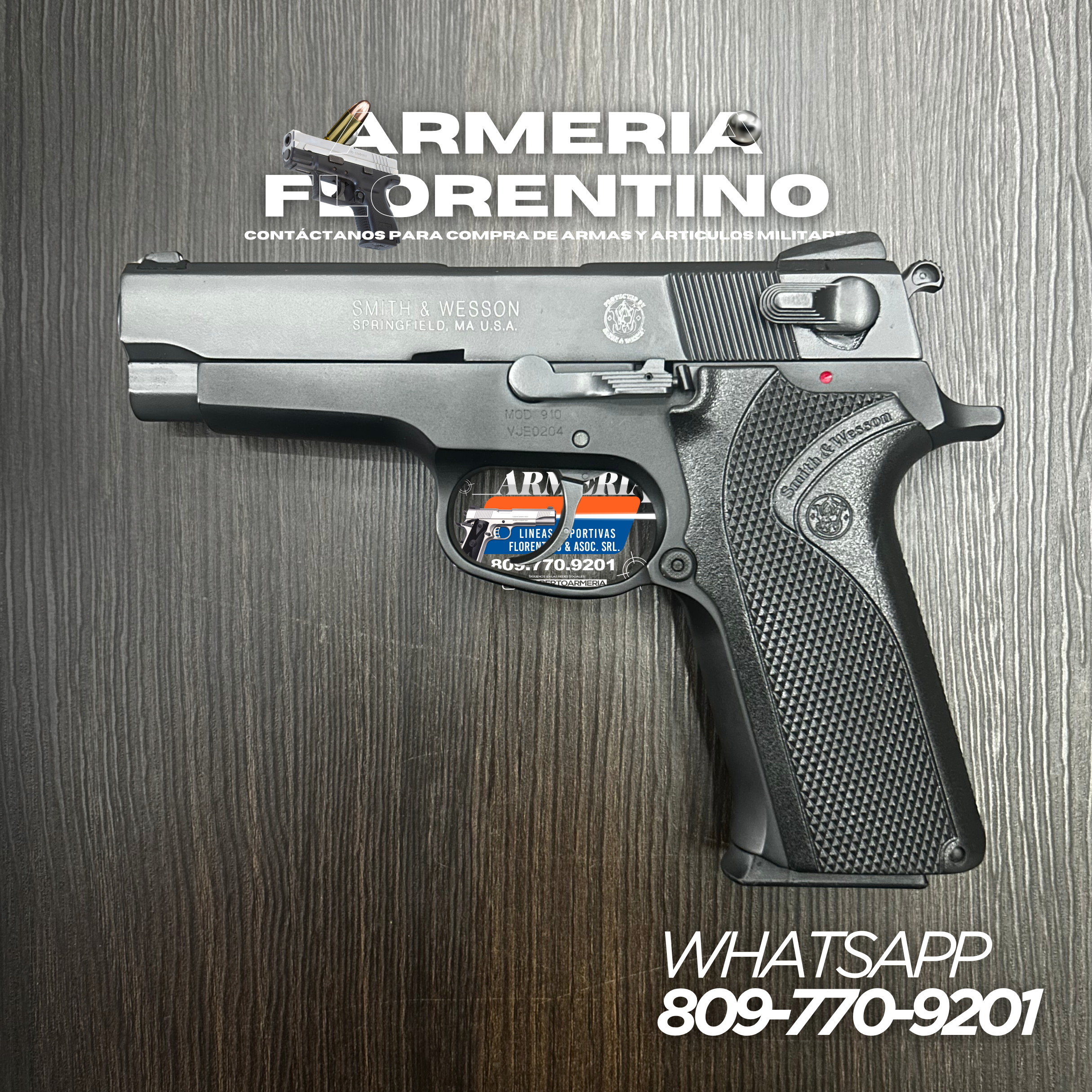PISTOLA SMITH & WESSON, MODELO 910, CALIBRE 9MM, CAPSULAS: 15 + 1