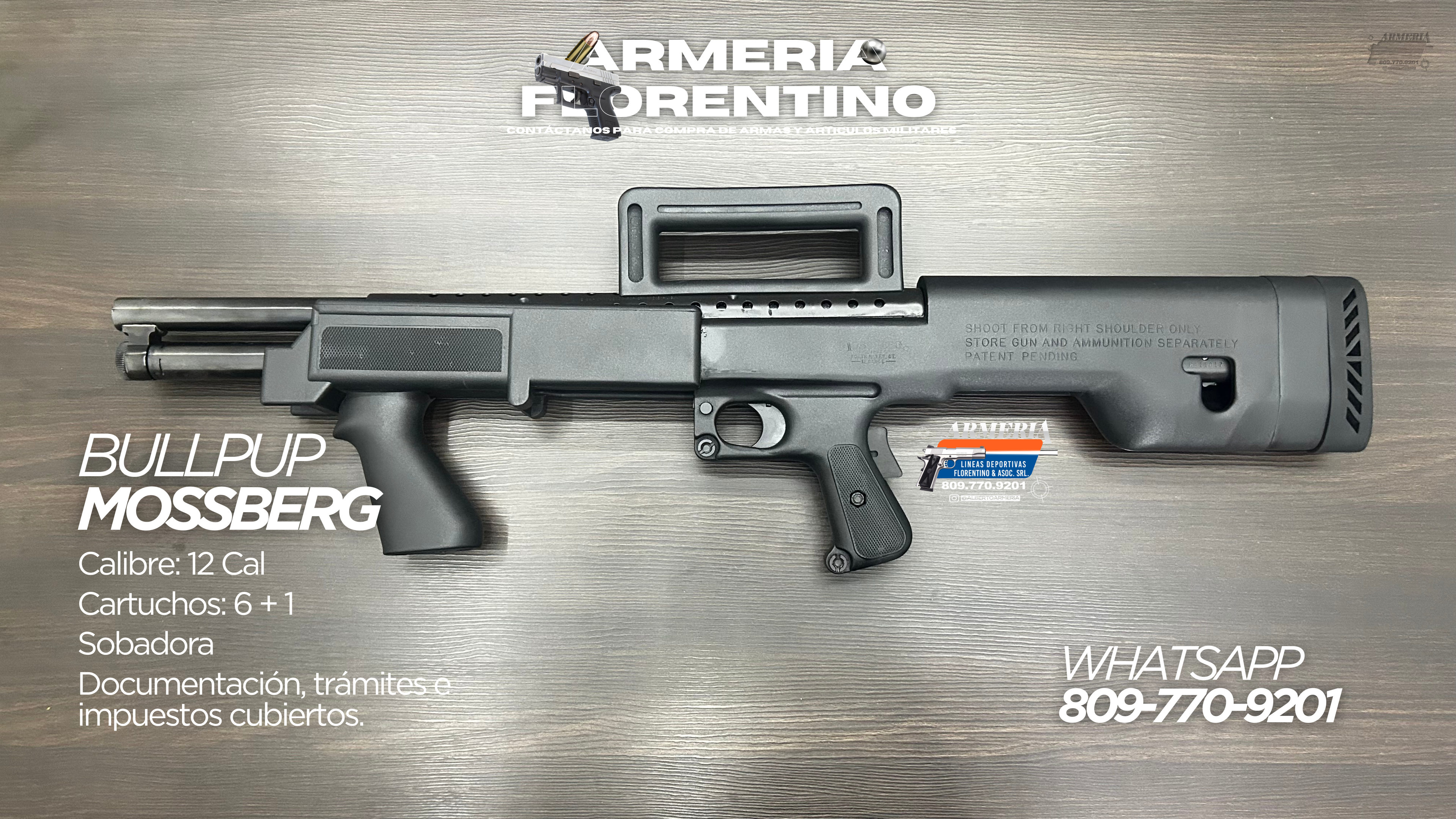 ESCOPETA MOSSBERG, MODELO 500A BULLPUP, CALIBRE 12, CAPACIDAD: 5 + 1
