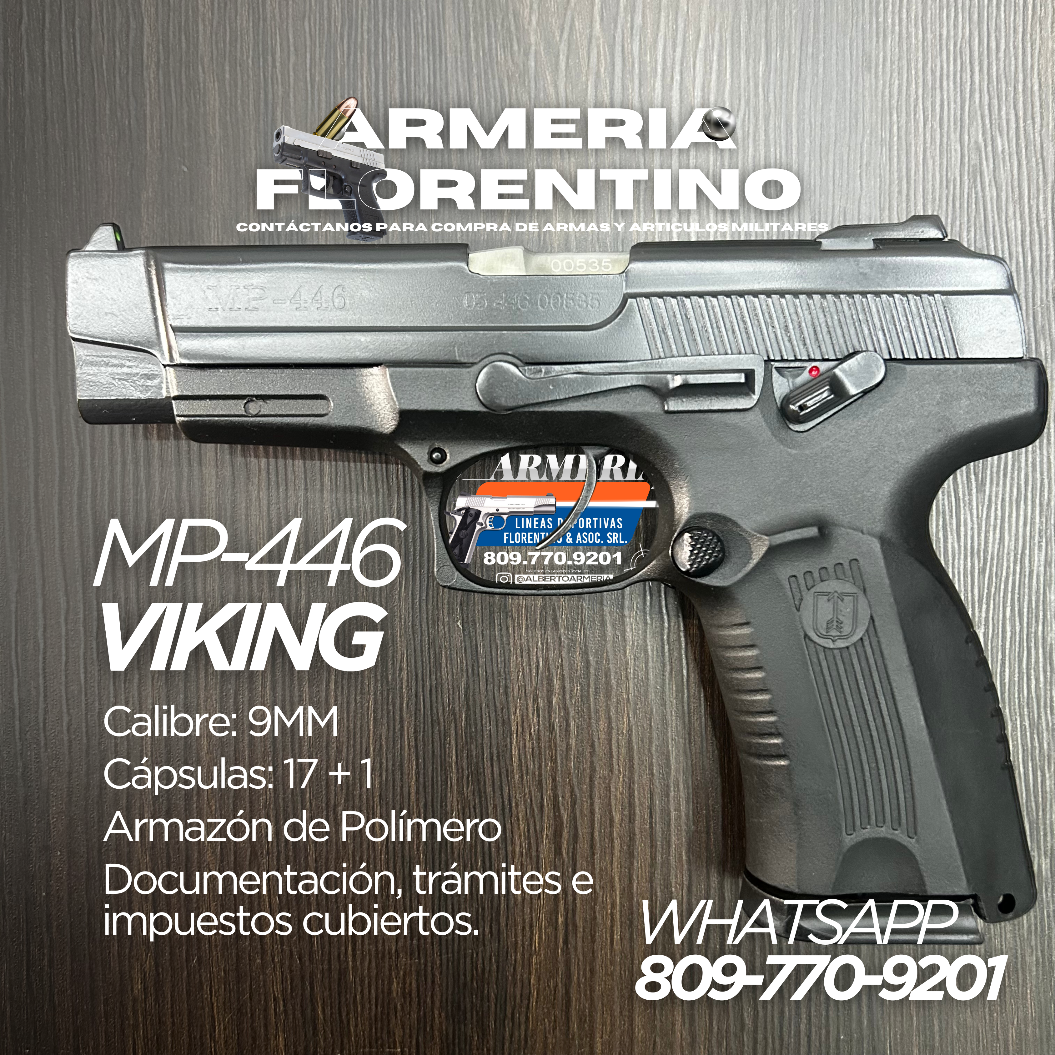 PISTOLA VIKING, MODELO MP-442, CALIBRE 9MM, CAPSULAS: 17 + 1