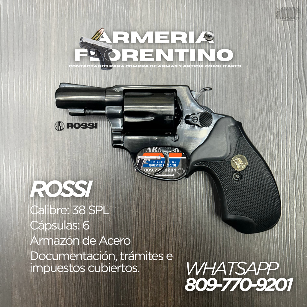 REVÓLVER ROSSI, CALIBRE .38 SPECIAL, CAPSULAS: 6
