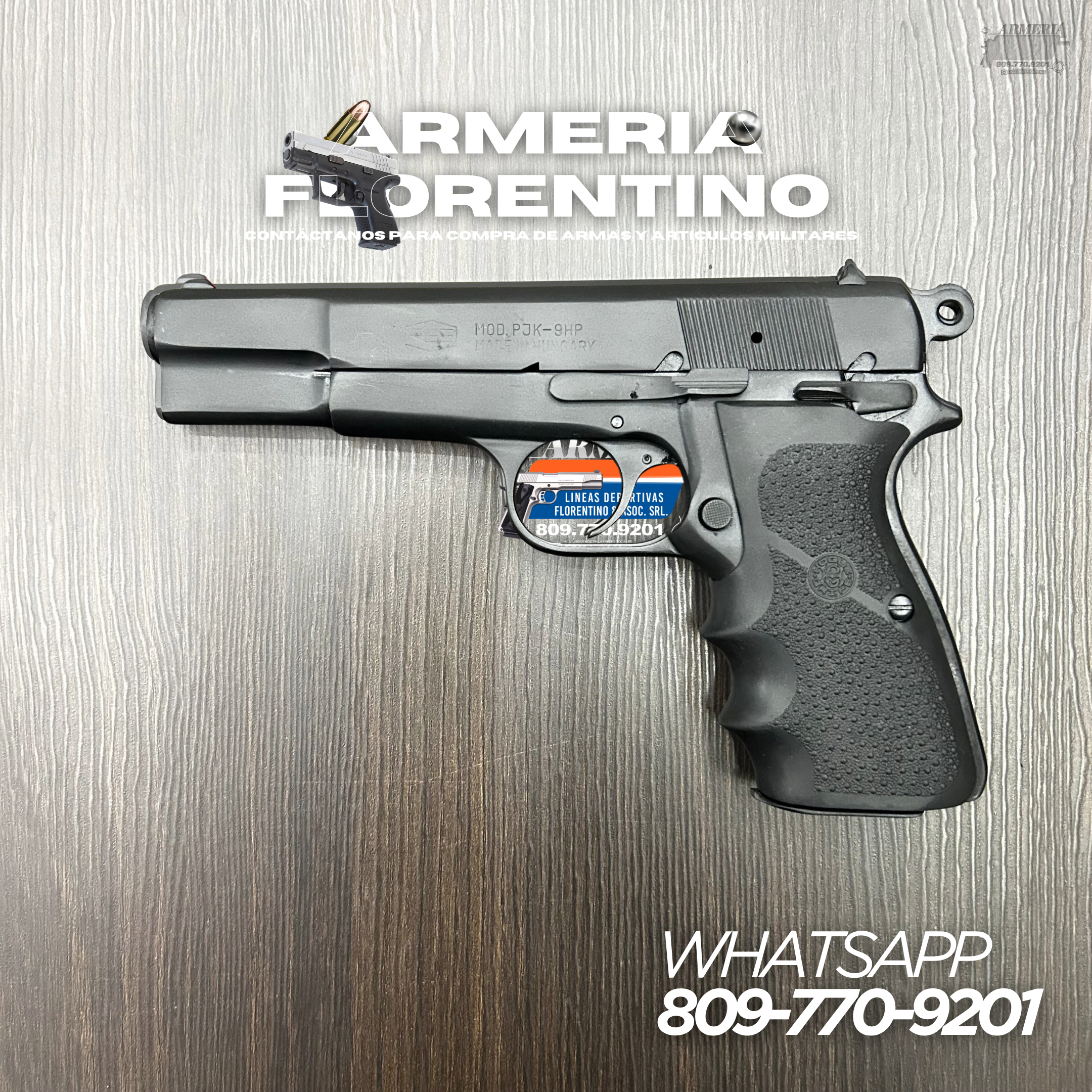 PISTOLA FEG, MODELO HUNGARY, CALIBRE 9MM, CAPSULAS: 13 + 1