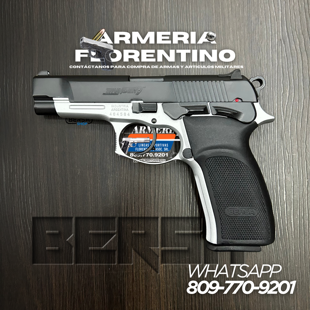 PISTOLA BERSA, MODELO THUNDER 9, CALIBRE 9MM, CAPSULAS: 17 + 1