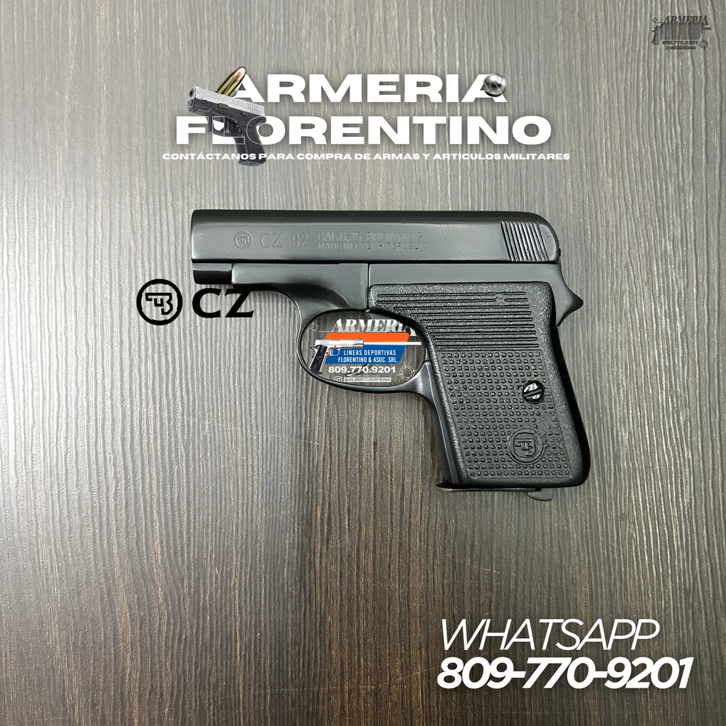 PISTOLA BROWNING, MODELO CZ 92, CALIBRE 6.25MM, CAPSULAS 8 + 1