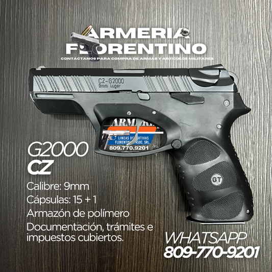 PISTOLA CZ, MODELO G2000, CALIBRE 9MM, CAPSULAS: 15 CAPSULAS