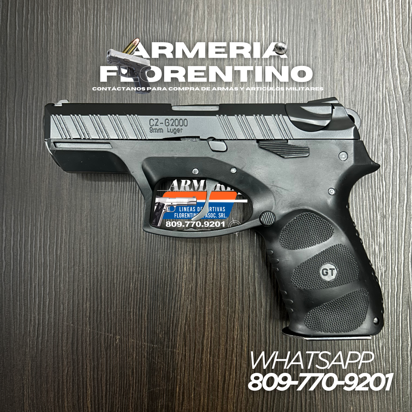 PISTOLA CZ, MODELO G2000, CALIBRE 9MM, CAPSULAS: 15 CAPSULAS