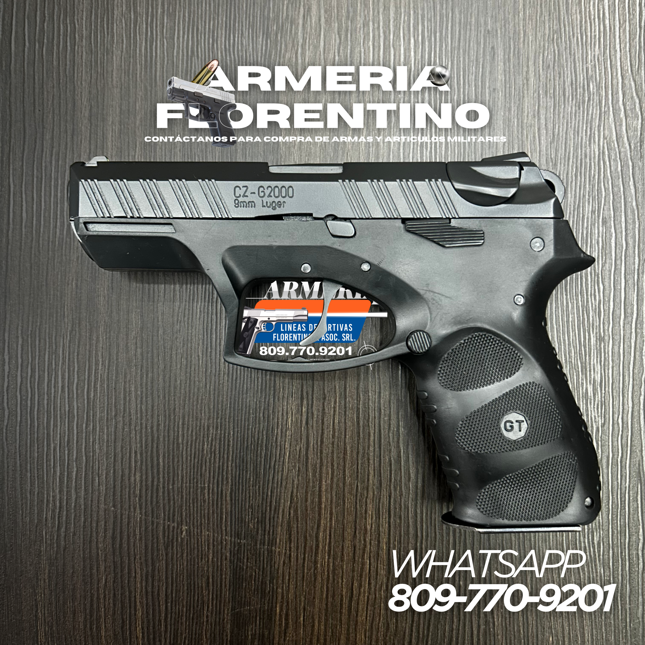 PISTOLA CZ, MODELO G2000, CALIBRE 9MM, CAPSULAS: 15 CAPSULAS