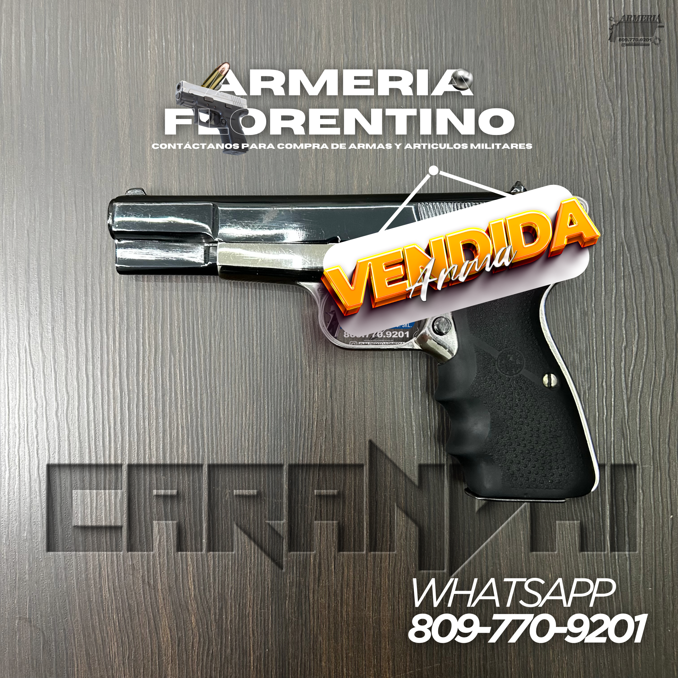 PISTOLA CARANDAI, MODELO 9MM, CAPSULAS: 13 + 1