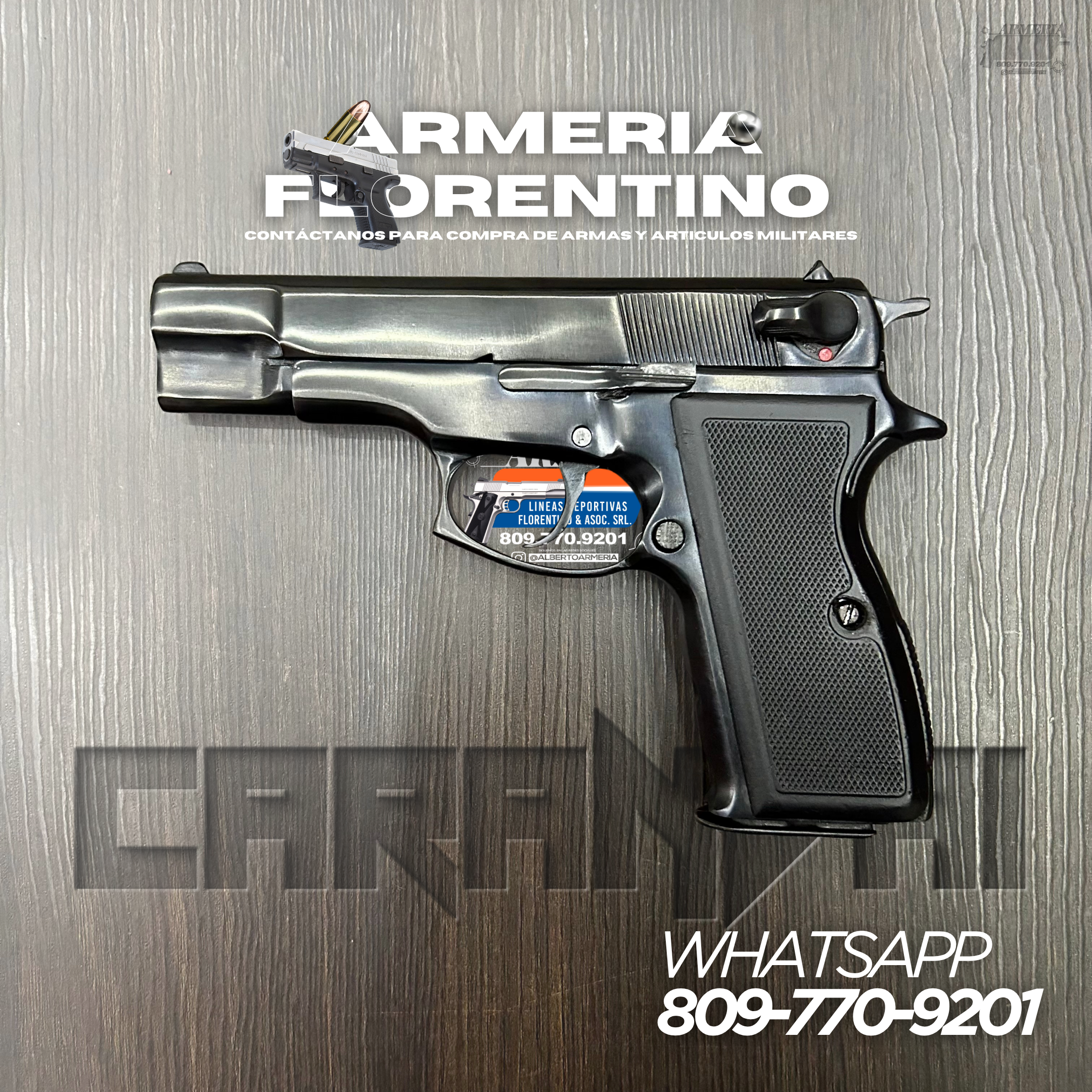 PISTOLA CARANDAI,  MODELO DOBLE ACCION, CAPSULAS: 15 + 1