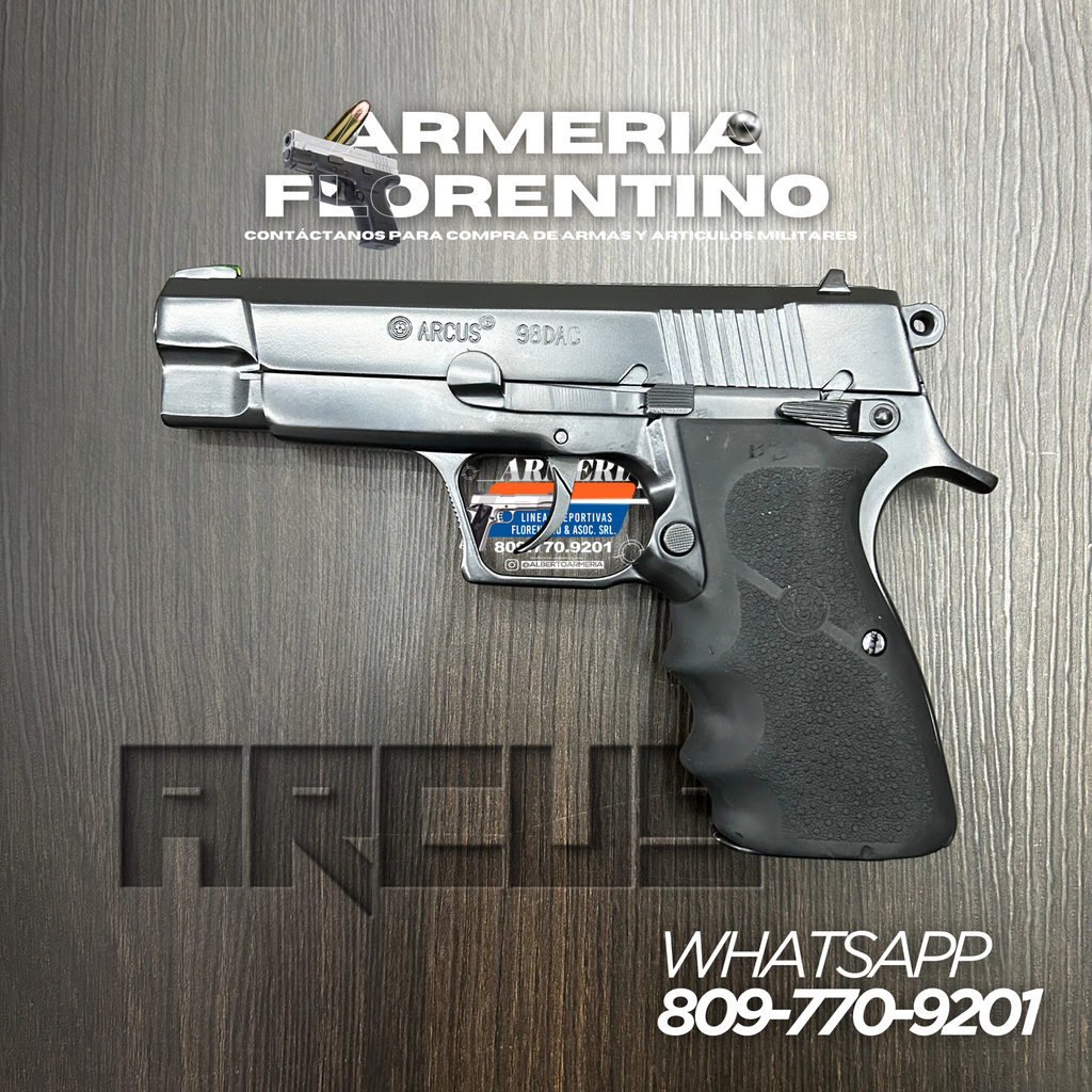 PISTOLA ARCUS, MODELO 98DAC, CALIBRE 9MM, CAPSULAS: 13 + 1