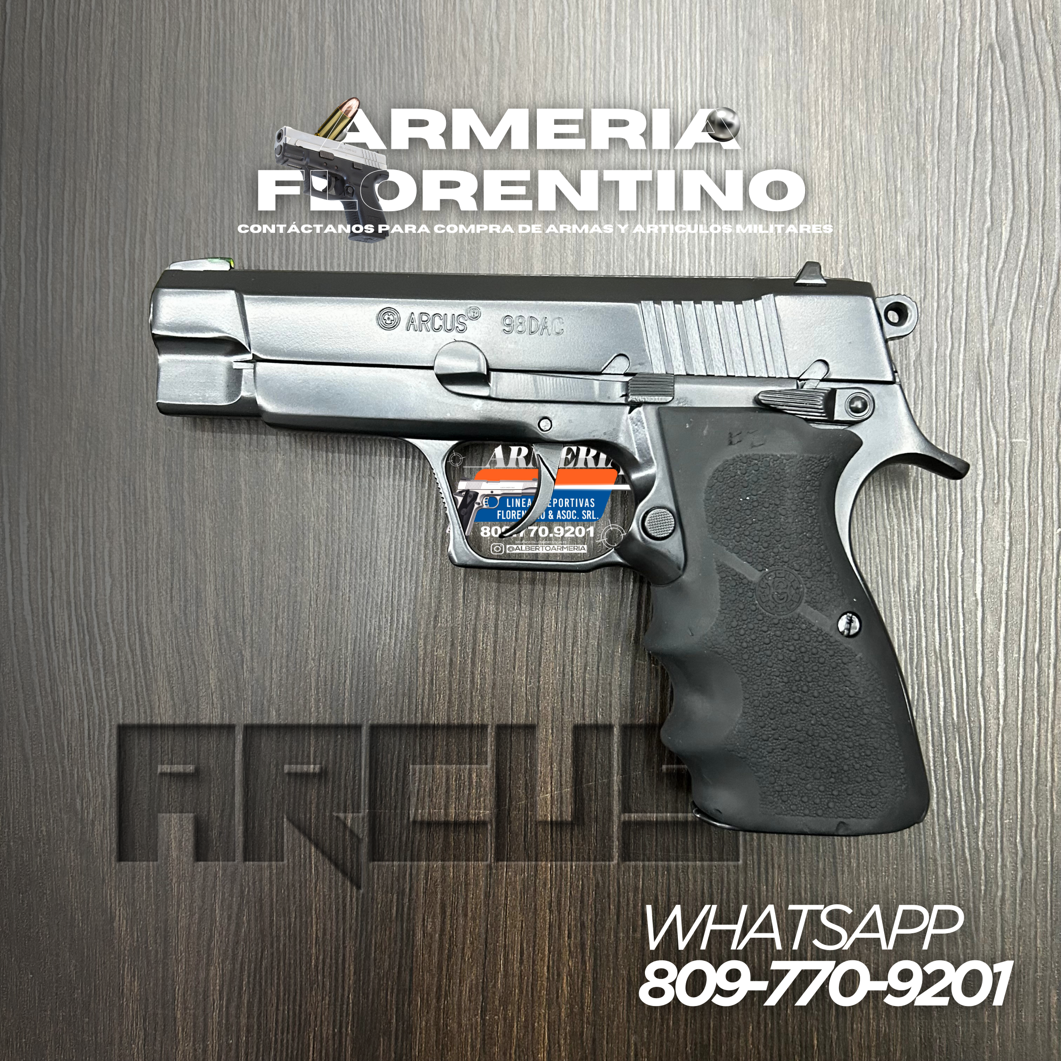 PISTOLA ARCUS, MODELO 98DAC, CALIBRE 9MM, CAPSULAS: 13 + 1