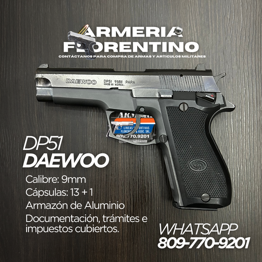 PISTOLA DAEWOO, MODELO DP51 (K5), CALIBRE 9MM, CAPSULAS: 13 + 1