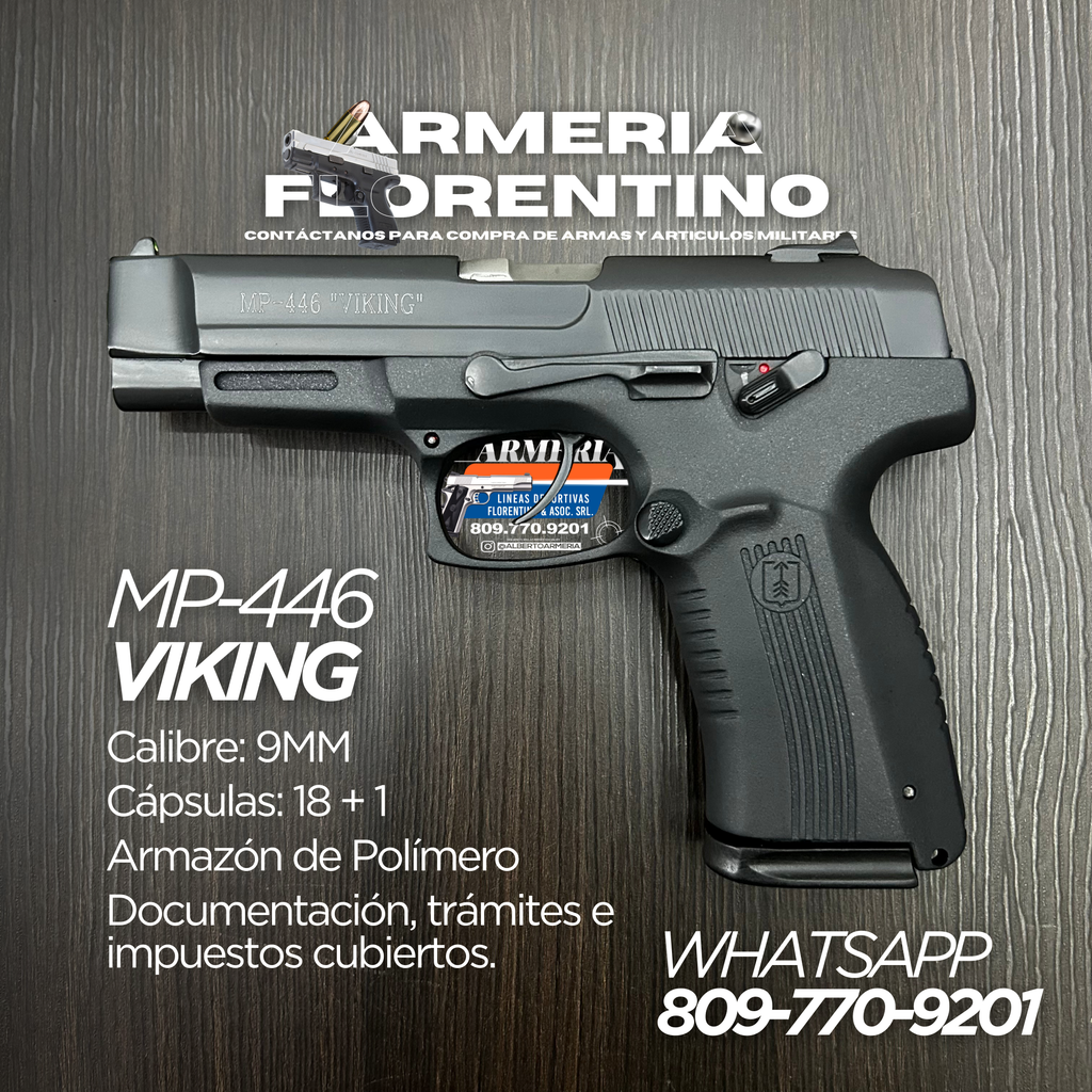 PISTOLA VIKING, MODELO MP-446, CALIBRE 9MM, CAPSULAS: 18 + 1