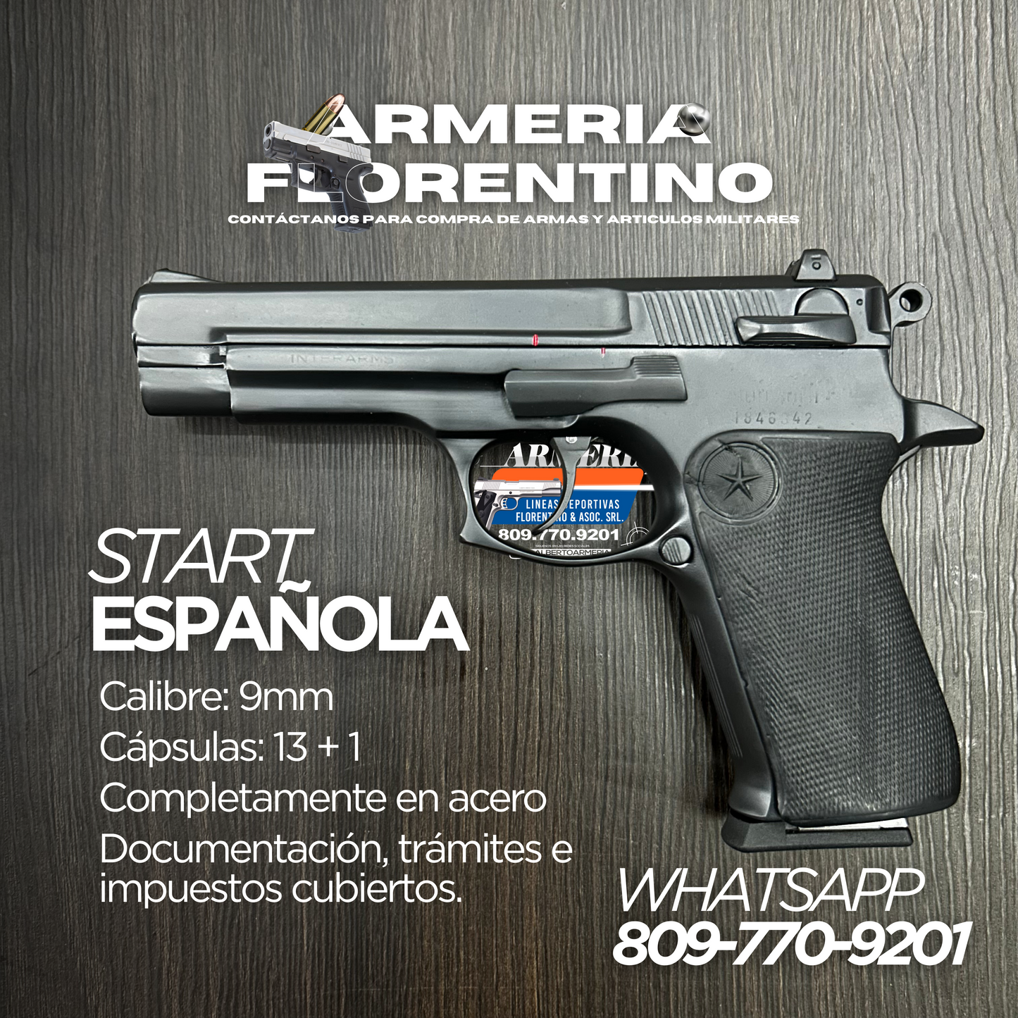 PISTOLA STAR, MODELO BM, CALIBRE 9MM, CAPSULAS: 13 + 1