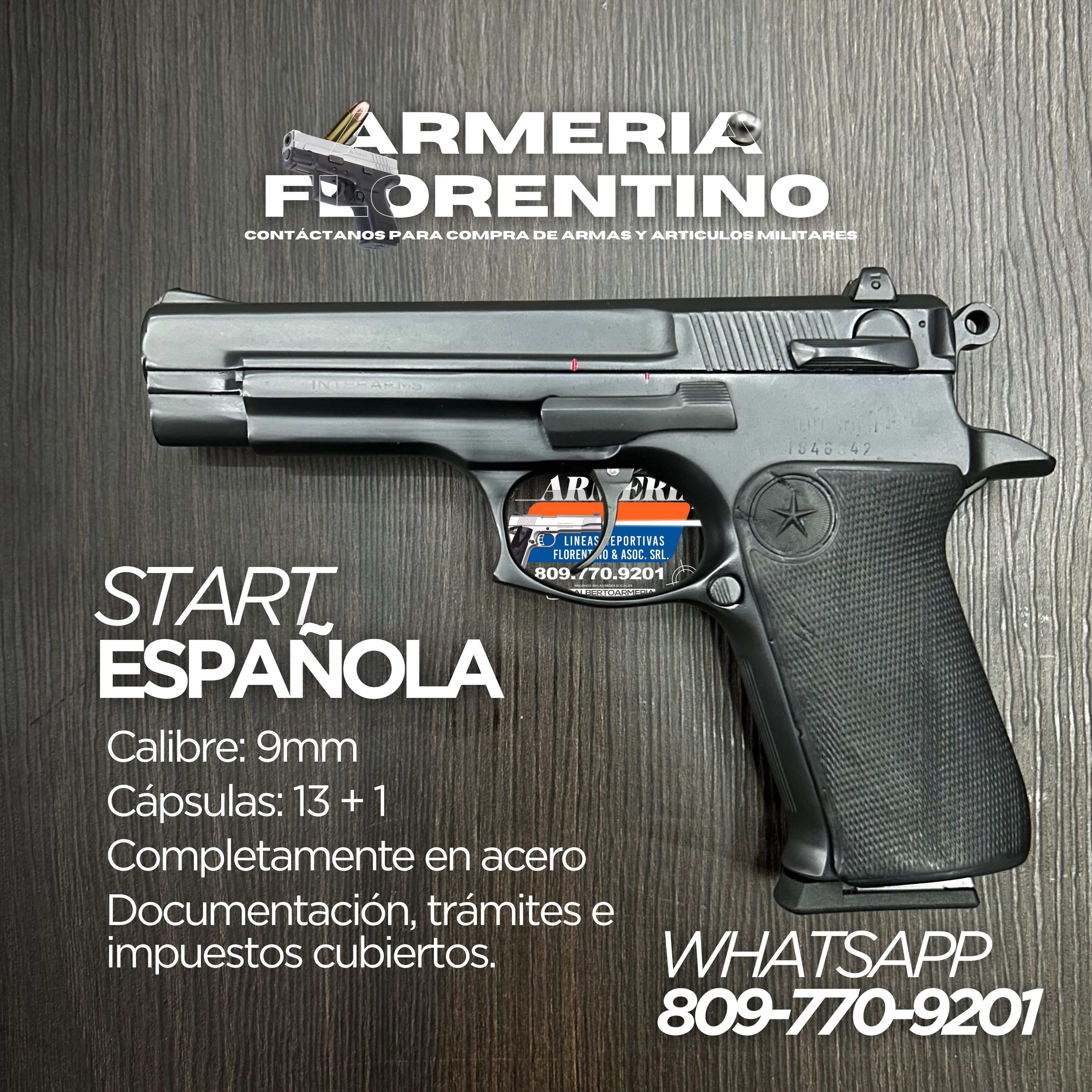 PISTOLA STAR, MODELO BM, CALIBRE 9MM, CAPSULAS: 13 + 1
