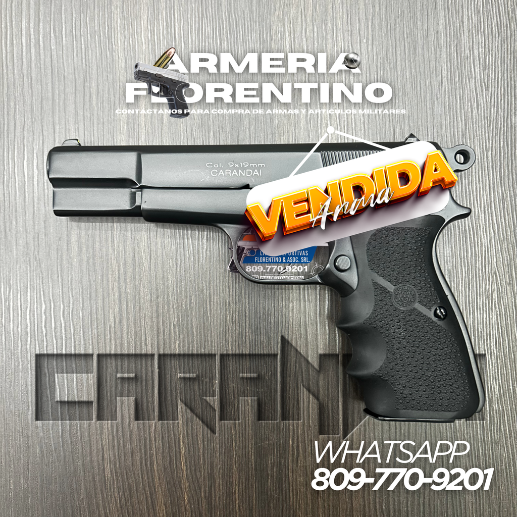 PISTOLA CARANDAI, MODELO 9MM, CAPSULAS: 13 + 1