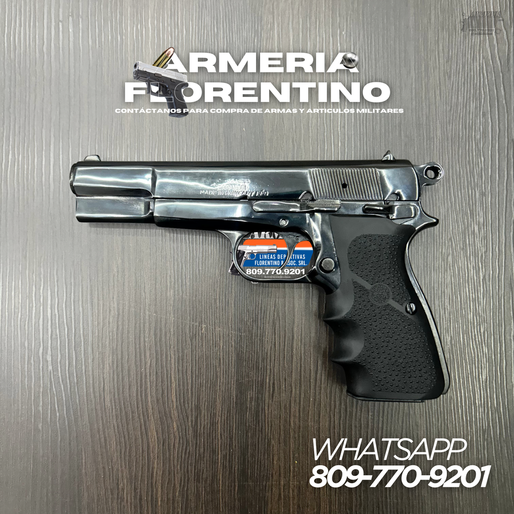 PISTOLA FEG, MODELO HUNGARY, CALIBRE 9MM, CAPSULAS: 13 + 1