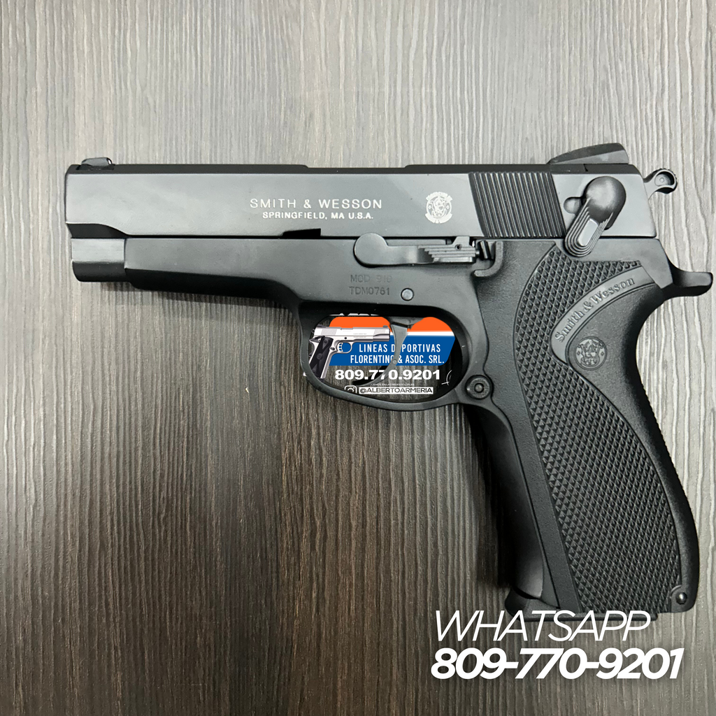 PISTOLA SMITH & WESSON, MODELO 910, CALIBRE 9MM, CAPSULAS: 15 + 1
