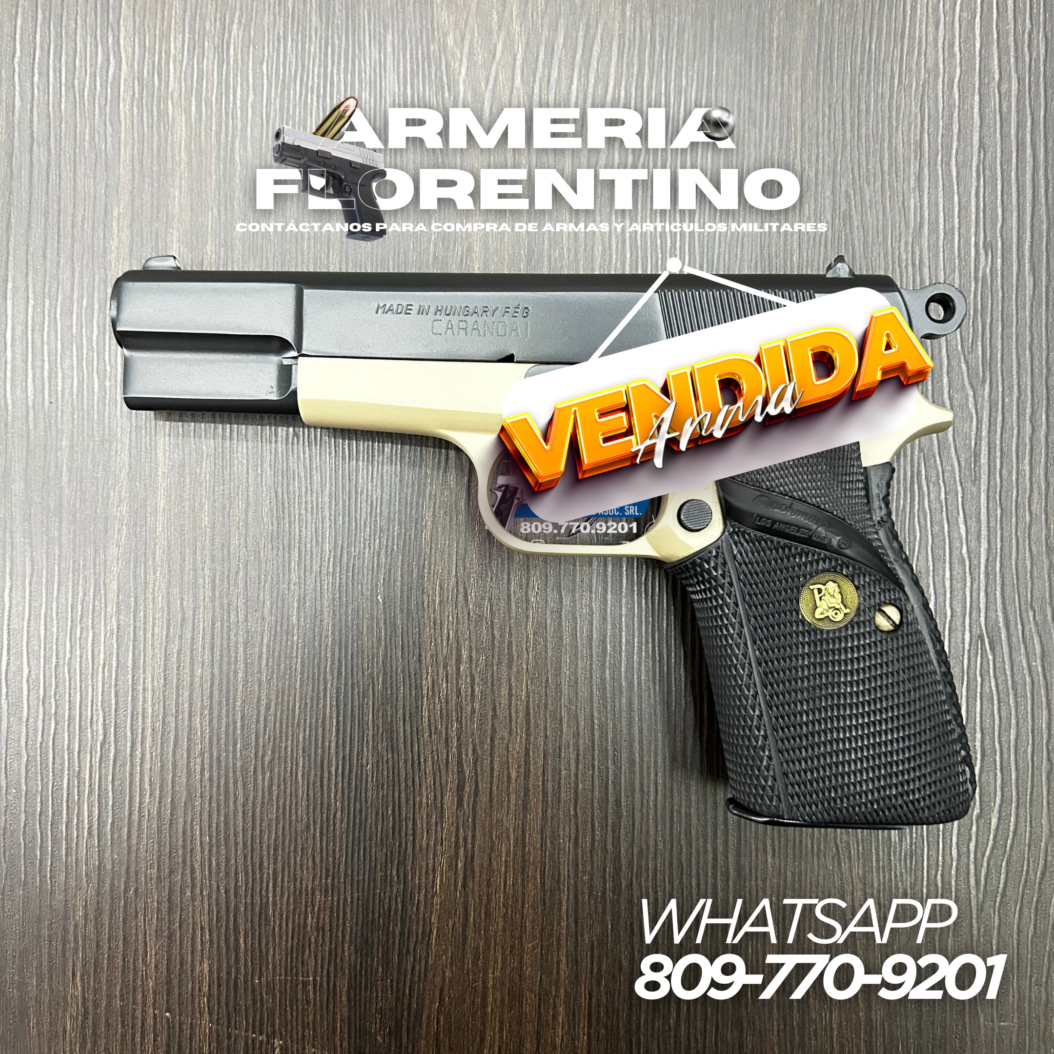 PISTOLA CARANDAI, MODELO 9MM, CAPSULAS: 13 + 1