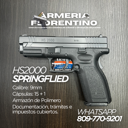 PISTOLA SPRINGFIELD, MODELO HS2000, CALIBRE 9MM, CAPSULAS: 15 + 1