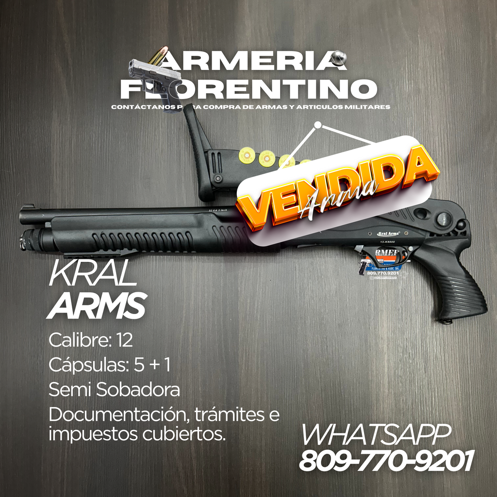 ESCOPETA KRAL ARMS, MODELO TACTICAL, CALIBRE 12GA, CAPACIDAD: 5 + 1