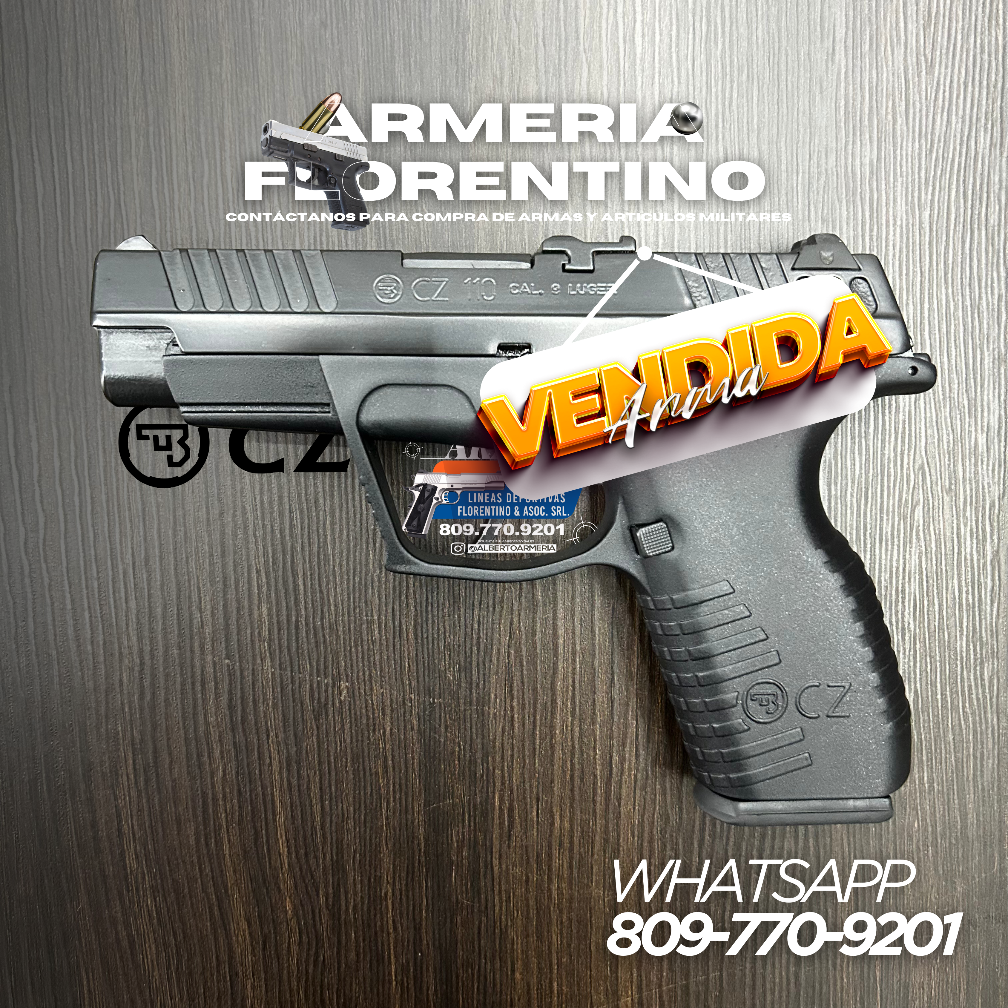 PISTOLA CZ, MODELO 110, CALIBRE 9MM, CAPSULAS: 13 + 1