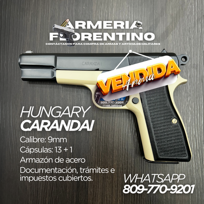 PISTOLA CARANDAI, CALIBRE 9MM, CAPSULAS: 13 + 1