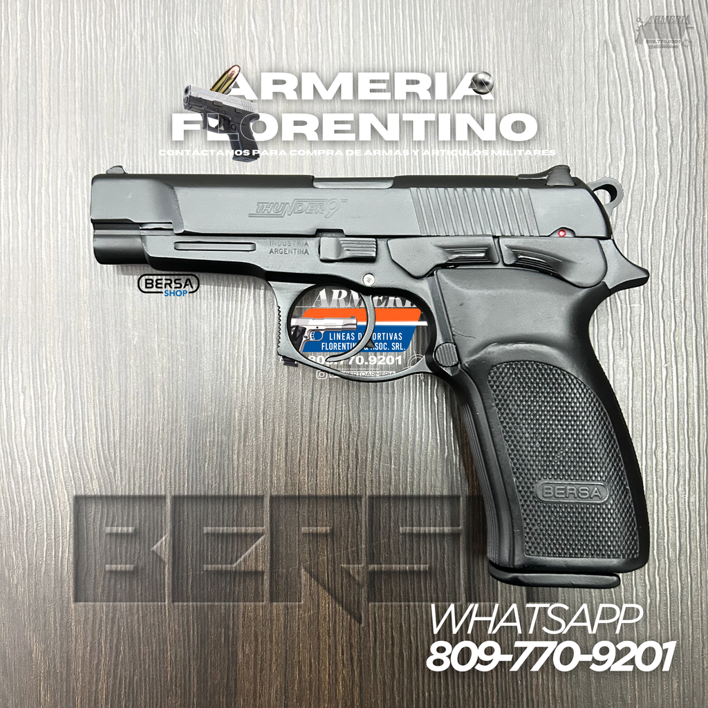 PISTOLA BERSA, MODELO THUNDER 9, CALIBRE 9MM, CAPSULAS: 17 + 1