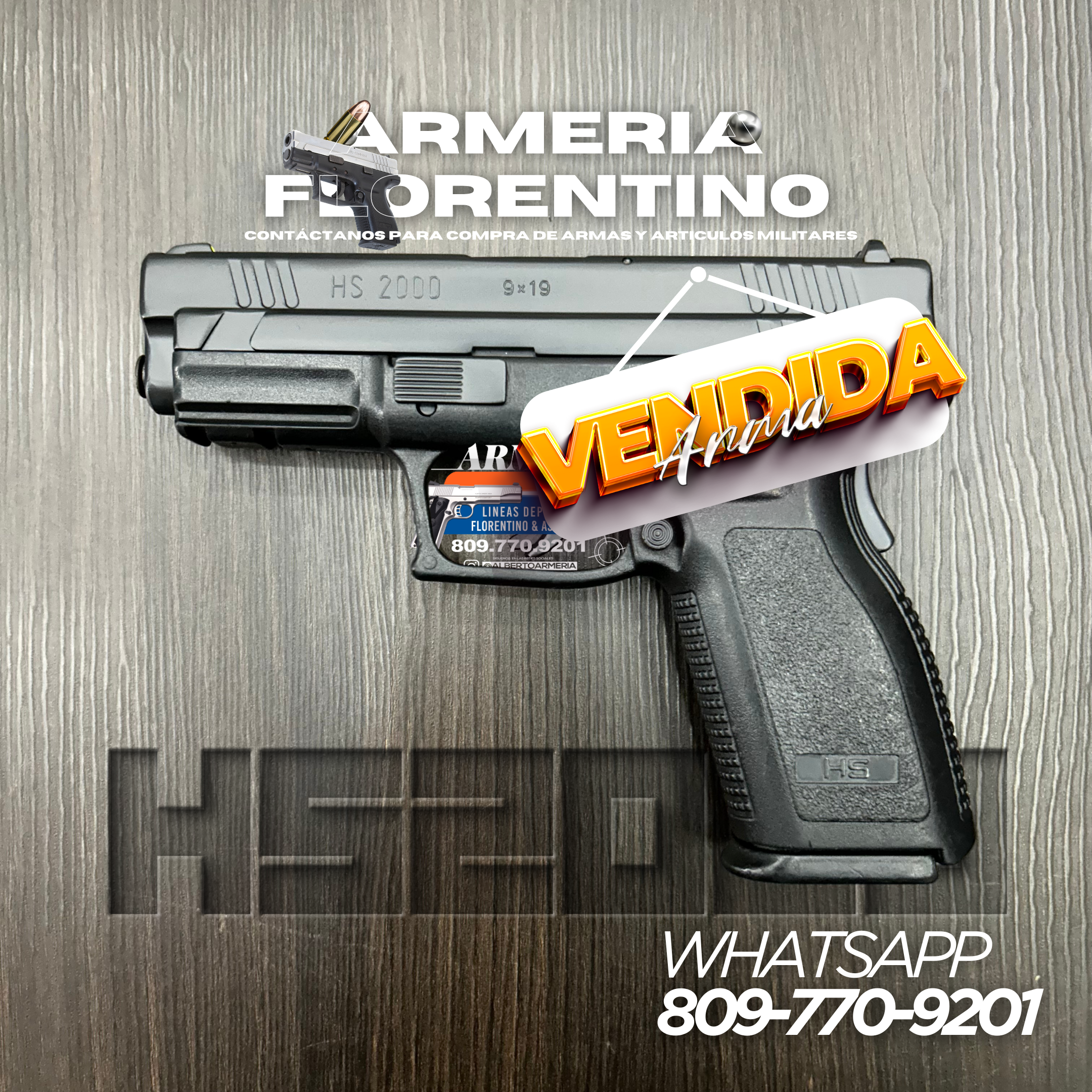 PISTOLA SPRINGFIELD, MODELO HS2000, CALIBRE 9MM, CAPSULAS: 15 + 1