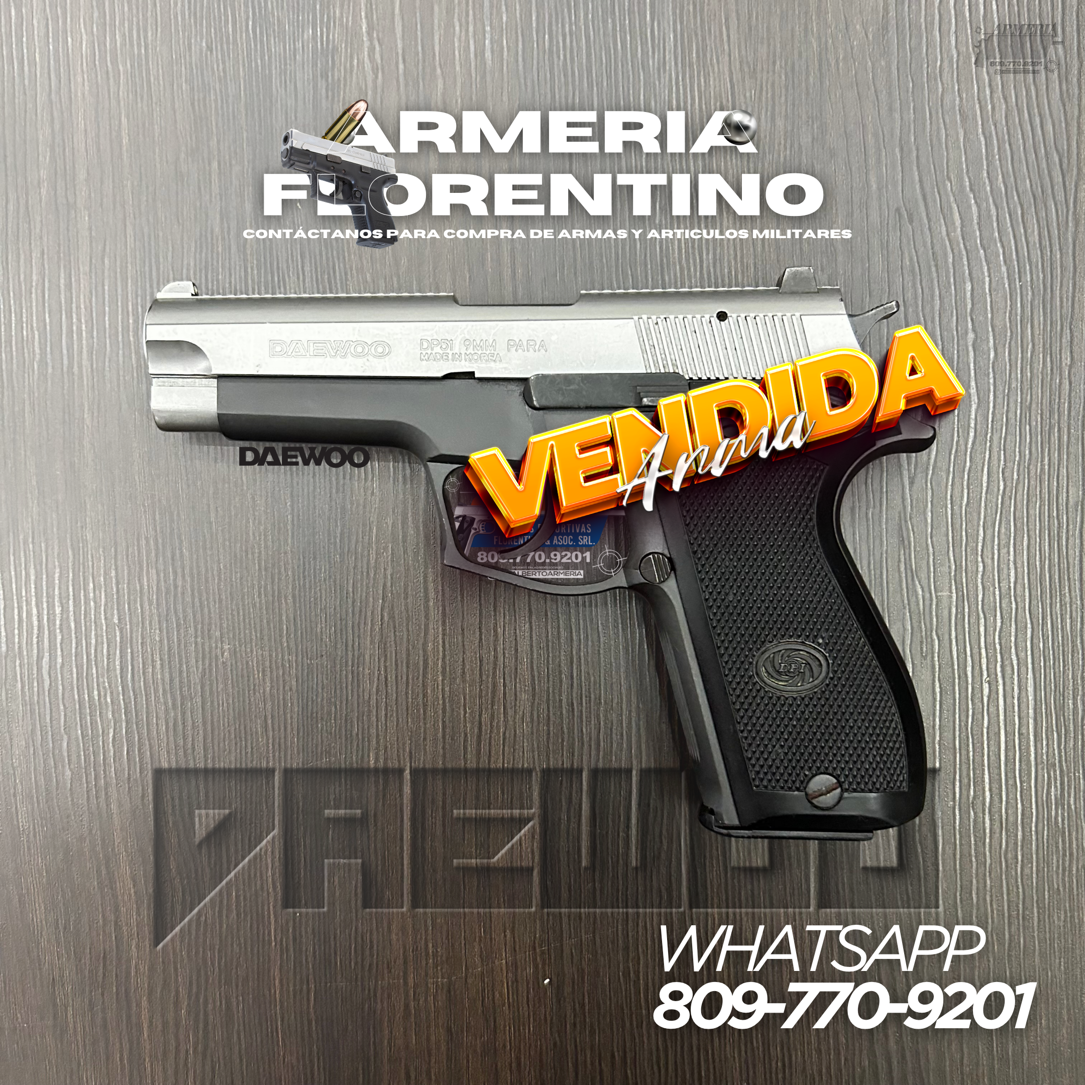 PISTOLA DAEWOO, MODELO DP51 (K5), CALIBRE 9MM, CAPSULAS: 13 + 1