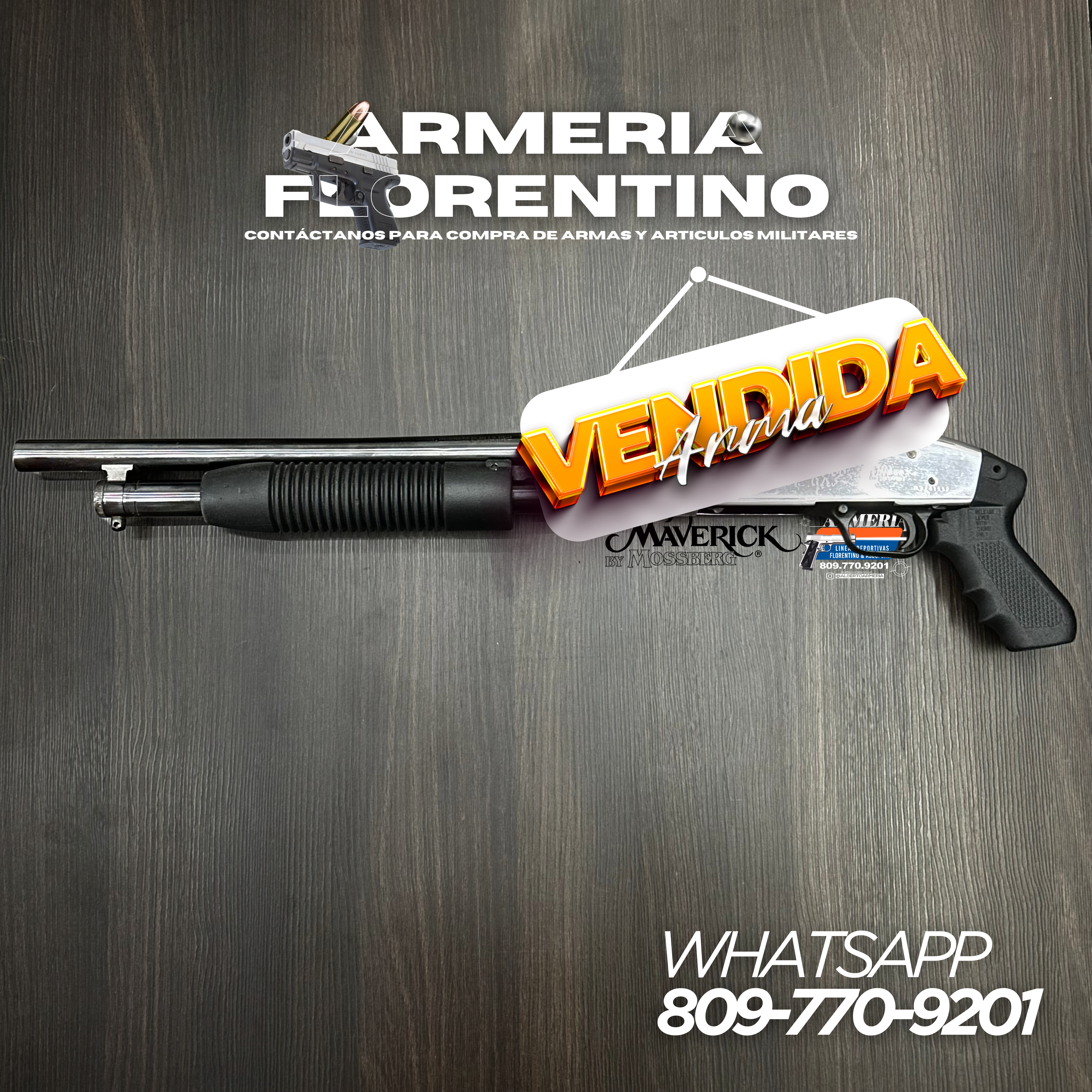 ESCOPETA MAVERICK BY MOSSBERG, MODELO 88, CALIBRE 12, CAPSULAS 5 + 1